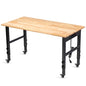 48" Adjustable Workbench, Work Table with Wheels and Power Outlet