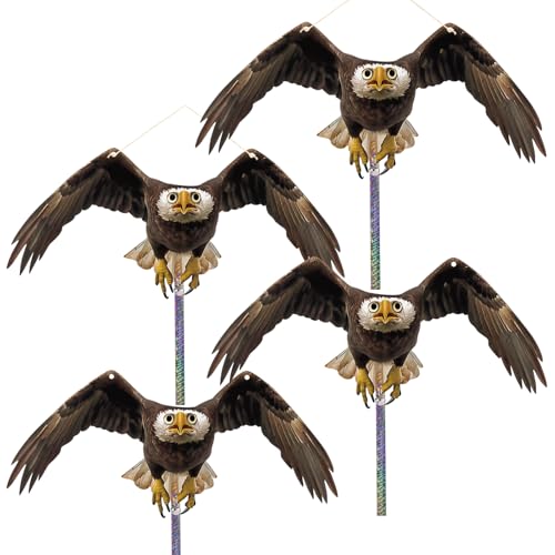 4PCS Hanging Fake Hawk to Keep Pigeon Away from Balcony - color: Black Hawk（1） 4pcs