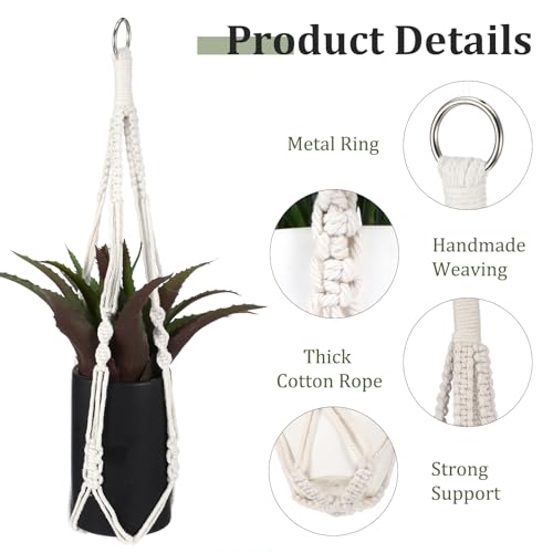 2Pcs 23" Short Macrame Plant Hanger, Short Macrame Plant Hangers