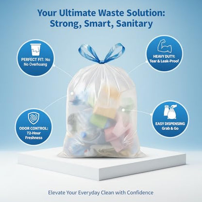 Small Trash Bags 5 Gallon Drawstring,1.1 Mil,Unscented,120 Count - color: 5gal-120