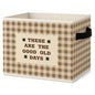 Good Old Days Storage Basket, Brown Plaid Fabric Bin - color: 16 Color