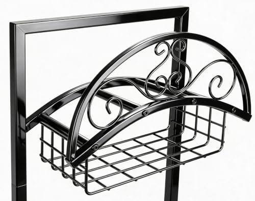 Garden Hose Holder Stand, BOLITE Metal Hanger with Storage Basket, 150ft - style: Freestanding with Bracket