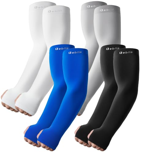 Arm Sleeves with Thumb Hole for Men Women Sun Protection UV Cooling Outdoor - color: Mix Blue, size: X-Large