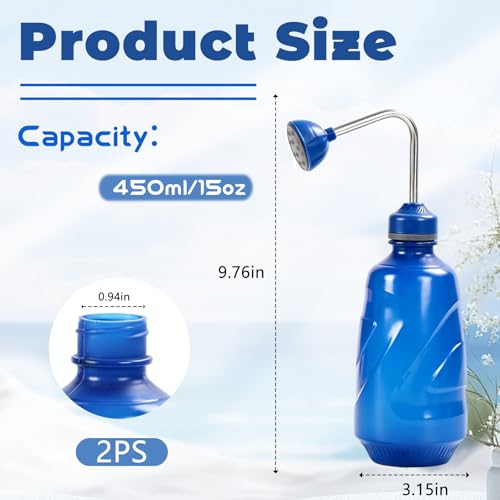 2 Pack 450ML Small Watering Cans, 2 in 1 Spray Head for Plants, Blue - size: Blue-2pcs