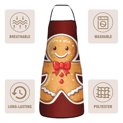 Funny Apron for Men Women Baking Gardening Sewing BBQ Waterproof Cute Gifts - color: Gingerbread