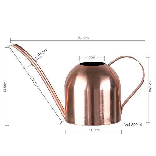 Watering Can for Indoor Plants, 30oz Long Spout Stainless Steel - size: Rose Gold 30 oz