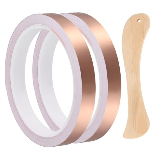 2pcs Copper Foil Tape 0.47" x33FT Single Conductive Adhesive Tape - size: 0.47 Inch x 33 FT