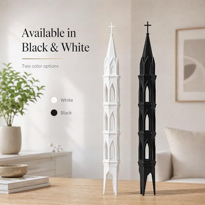 Gothic Tower Moss Pole for Monstera, Self Watering Plant Stake, White