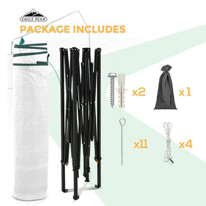 EAGLE PEAK 10x5 Easy Setup Pop Up Greenhouse, Lean-to Design, Clear/White - color: Clear/White, size: 10x5