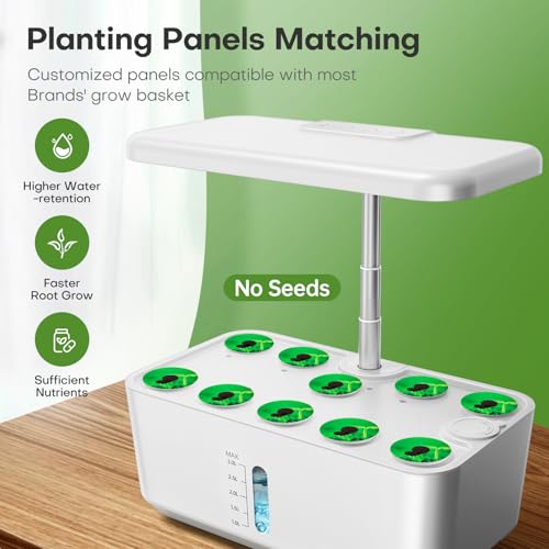 Ahopegarden Indoor Garden Hydroponics Growing System: 10 Pods Kit with LED - color: White