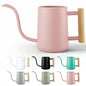 Metal Small Indoor Watering Can with Long Spout & Real Wood Handle, 35oz - color: Pink