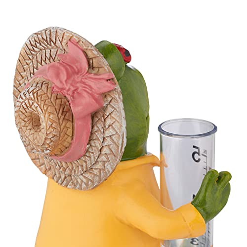 Relaxdays Rain Gauge Frog, Weatherproof, Indicator, H x W x D: 19 x 10.5 x