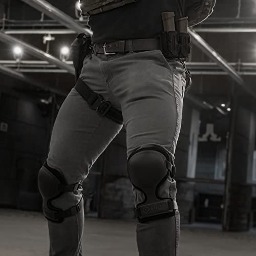 GRITR Tactical Knee Pads - Heavy Duty Professional Knee Protectors, Black - color: Black, size: Regular