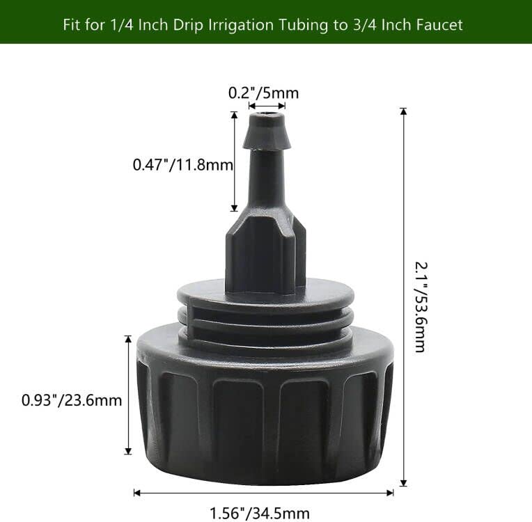 1/4" Drip Irrigation Hose Connectors for Garden Irrigation System,3 pcs - size: 3/4" to 1/4" Hose Adapter*3