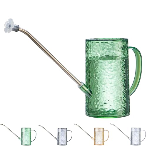 Small Watering Can for Indoor Plants - 34oz Leakproof Lightweight Pot with Long Spout & Bonus Shower Head, Indoor Watering Can for House Plants in Sage Green - color: Green