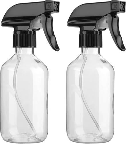 2‑Pack Spray Bottles, 10 oz /300ml Leakproof PET Plastic Refillable Bottles - color: Clear