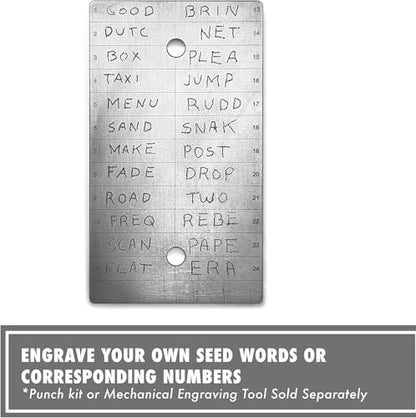 ColdTi - Titanium Bitcoin Seed Plate for Ultra-Secure Ethereum and Crypto Seed Phrase Storage - Premium Seed Phrase Metal - (Single Plate) - size: Single Plate
