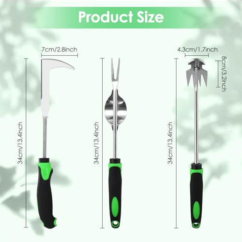 Weed Puller Tool, Rubber Handle Weed Remover Tool, 3PCS