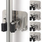 Broom Holder Wall Mount Rack, 304 Stainless Steel Mop and Tool Organizer - color: Silver-Black