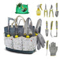 11-Piece Stainless Steel Gardening Tool Set with Floral Tote Bag