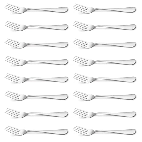 Briout Silverware Dinner Forks Set of 16, Stainless Steel Forks 8 Inches - color: Silver, size: 16-pieces