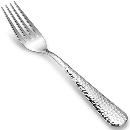 KEAWELL Premium Louise Hammered 4-Piece Fork Set (4, 8" Dinner Forks) - size: 8" Dinner Forks