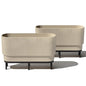 Veradek Demi Series Raised Long Planter - Wide Planter with Stand - color: Sand/Black, size: 30 inch - 2 Pack