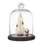 MyGift 9 Inch Clear Glass Cloche Dome Bell Jar With Wood Base
