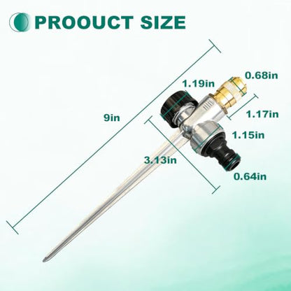 2 Pack Metal Lawn Sprinkler 360° Adjustable Brass Nozzle Spike Base