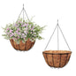 MTB Supply 2 Pack 14 Inch Garden Hanging Baskets Traditional Style with Coco-Liner for Home Balcony Patio Decoration Outdoor Planter - size: 14" Plain 2pack