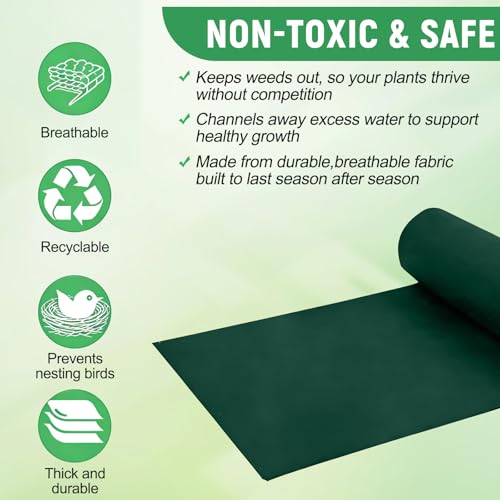 63×114 Inch Raised Garden Bed Liner, Heavy Duty Green Planter Fabric Liner - color: Green