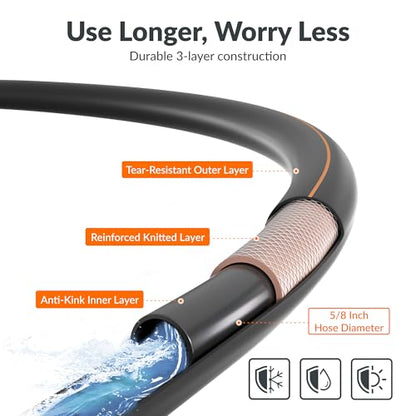 Giraffe Tools Garden Hose 5/8", 5ft Short Garden Hose - size: 5FT Male to Female
