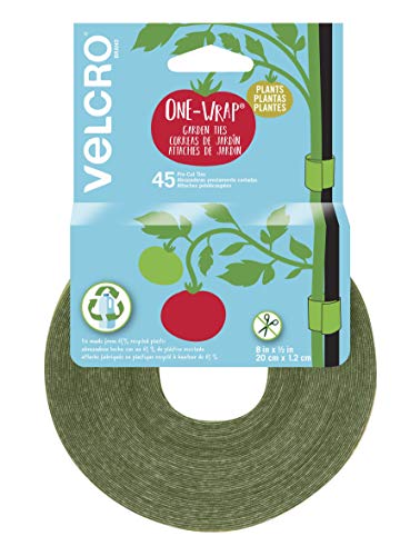 VELCRO Brand ONE-WRAP Plant Ties, 45 Count, 8 in x 1/2 in, Green - size: 8 in X 1/2 in