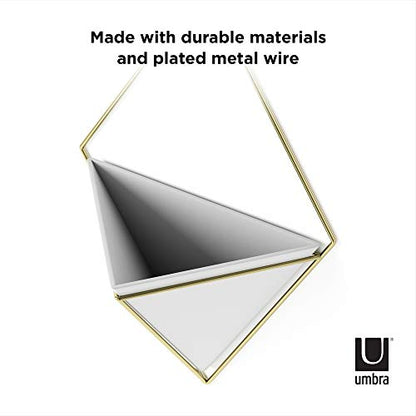 Umbra Trigg Hanging Planter for Small Plants, Large, White/Brass - color: White/Brass, size: Large