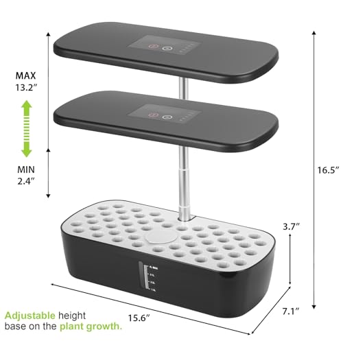 52 Pods Smart Hydroponics Growing System Indoor Herb Garden with Auto Timer - color: Black