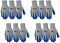 Wells Lamont 3 Pair Pack Latex Grip Work Gloves, Medium 133MF, Grey (Pack of 4) - size: Medium (Pack of 12)