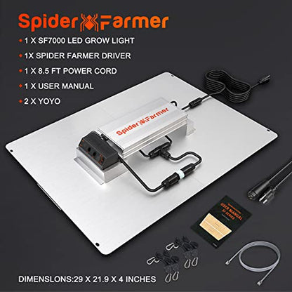 Spider Farmer SF7000 LED Grow Lights for Indoor Plants in 5x5 Grow Tent - size: 5x5