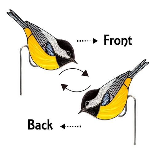 Acrylic Bird Flower Pot Decoration Plant Stake Plant Pot Hugger(3) - color: Yellow