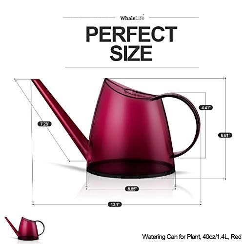 Small Indoor Plant Watering Can Long Spout 1.4L Red - color: Red