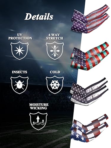SATINIOR 8 Pairs Arm Sleeves for Men Women UV Sun Protection Sleeve, M - size: Medium