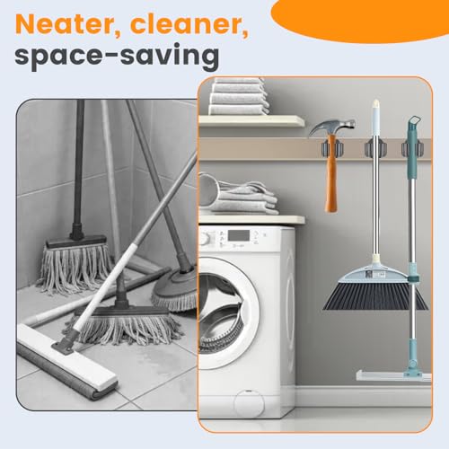 4 Pack Strong Magnetic Broom Holder, Black