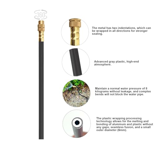 New drip Irrigation kit, Automatic Garden Watering System, Quick Connector and 360-degree Bending Dropper atomizing Copper Nozzle, Garden Plant Lawn Courtyard Watering System. (82FT) - size: 82FT