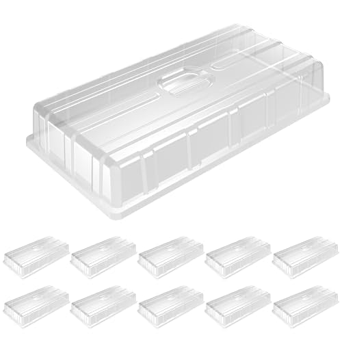 MIXC 10 Pack Humidity Dome 3.6" Extra Strength, Clear Seed Starter Dome 1020 Tray Covers Humidifying and Insulating for Greenhouse Germination and Garden Growing - color: Clear, size: 10 Pack 3.6" Domes-Clear
