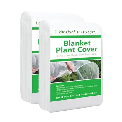 2 Pack 10ft x 50ft Plant Covers Freeze Protection