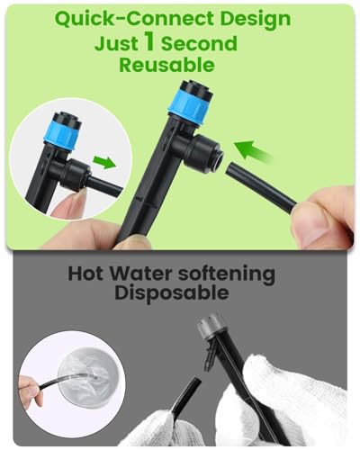 36Pack Drip Irrigation Parts, Quick Connect 1/4" Adjustable 360° Emitter Sprinklers with 6" Stake, Easy-Clean for Garden & Farm Irrigation Systems - size: 36 Packs Drip Irrigation Vortex Emitters