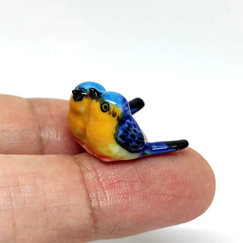 Bird Micro Tiny Dollhouse Figurines Hand Painted Ceramic Animals Collectible Gift Home Garden Décor (Budgerigar Bird) - style: Budgerigar Bird