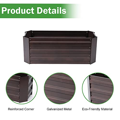 LuxenHome Galvanized Raised Garden Bed Kit, 32"