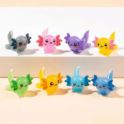 EMiEN 8 Pcs Miniature Hexagonal Salamander Tiny Animals Figurines - color: 8 Pcs Miniature Salamander