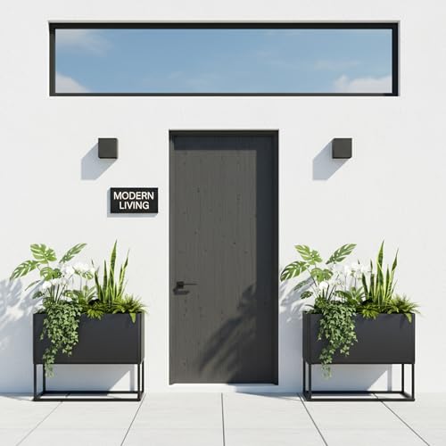 Modern Raised Metal Planter Box with Legs,38" L x 15" W x 30.5" H - color: Black