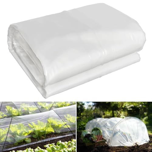 6.5 x 33 FT Lightweight Clear Plastic Sheeting, 2.4 Mil Poly Film - size: 6.5x33 FT